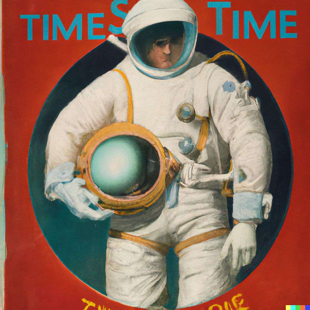 an astronaut, front cover of Time magazine, 1920